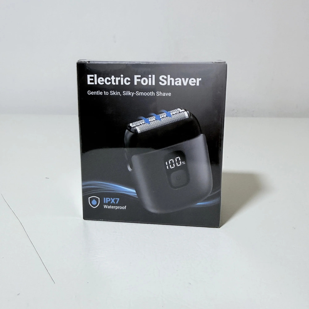Electric Foil Shaver Rechargeable IPX7 Waterproof LED Display Travel Lock Gray
